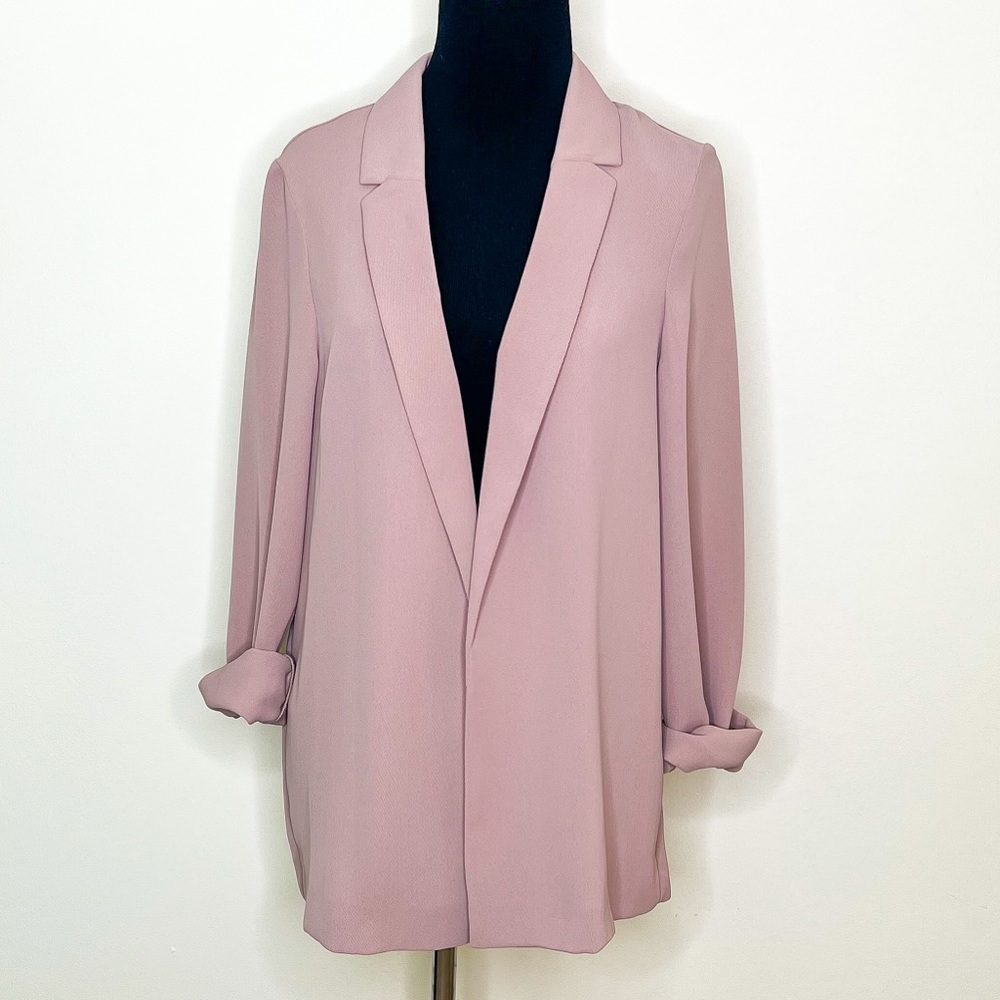 TOPSHOP Purple Pink Open Jersey Blazer Jacket Sz US 6 Small EUC